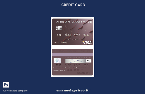 modello di carta visto USA Morgan Stanley Bank in stile verificato